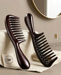 11-teeth black ebony wood smooth comb