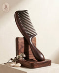 17-teeth black ebony wood smooth comb