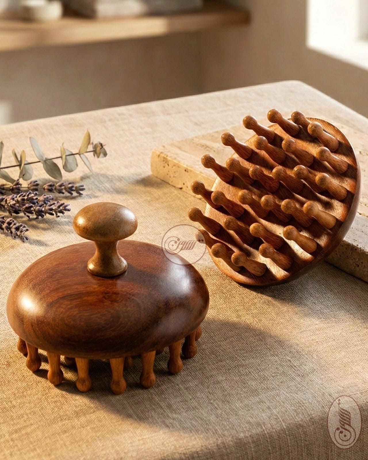 Round shaped scalp massager